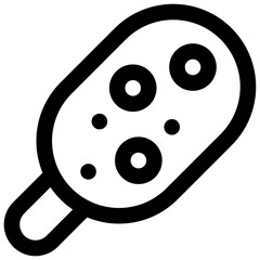 Ice cream bar. Editable stroke vector icon.