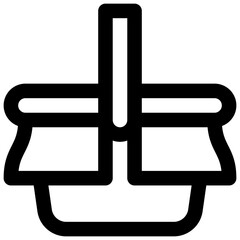 Picnic basket. Editable stroke vector icon.