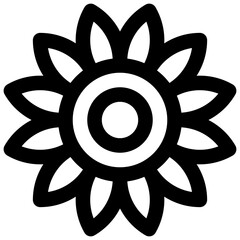 Sunflower. Editable stroke vector icon.