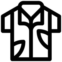 Aloha shirt. Editable stroke vector icons.