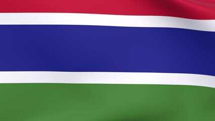 Waving flag of Gambia Animation 3D render Method