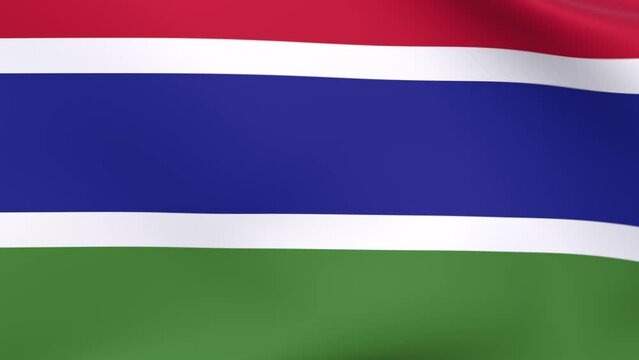 Waving flag of Gambia Animation 3D render Method - Powered by Adobe