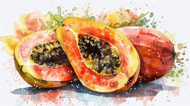 Cupuacu Fruit in Stunning Watercolor.