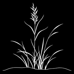 Vector Set of Black Grass Silhouettes 