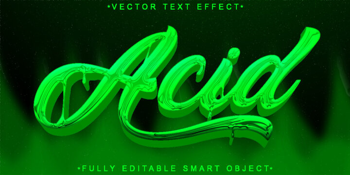 Green Fluid Acid Vector Fully Editable Smart Object Text Effect