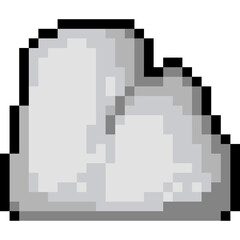 Fototapeta premium Pixel art cartoon boulder icon 2