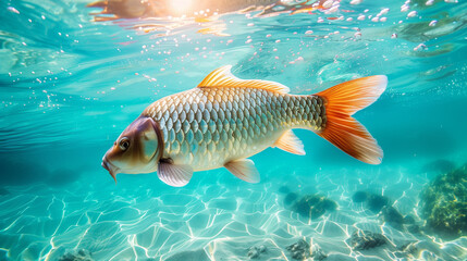 Carp fish underwater