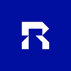 Obraz premium Letter R initial logo design. Wordmark, typography vector