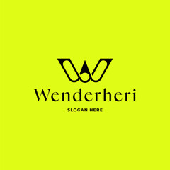 Letter W initial logo design. Wordmark, typography vector