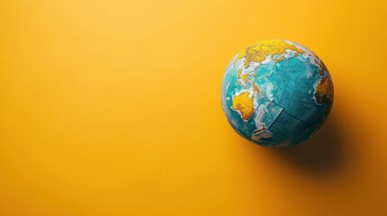 Artificial Earth on a Yellow Background