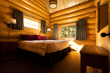 Interior of a lodge in Jasper National Park, Alberta, Canada.