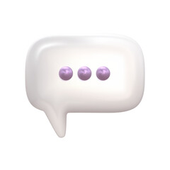 3d dialogue bubble cloud. White speak balloon for social media. 3d speech box render vector.