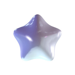 Chrome 3d star metal element. Silver and purple holographic shape. 3d chrome vector for futuristic and 90s design