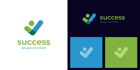 business success People Check Logo design, human good service icon symbol, analysis health check logo element