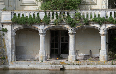 Renaissance castle of  La Mothe-Chandeniers, France. A RENAISSANCE/NEOGOTHIC-style castle of the 