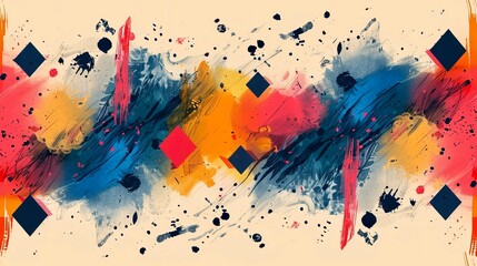 seamless pattern border, bold colors