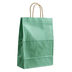 Greem paper bag PNG. Paper shopping bag isolated. Zero plastic waste carton shopping bag PNG. Eco friendly substitute to plastic bags