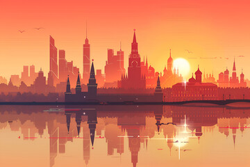 Moscow city vector skyline 