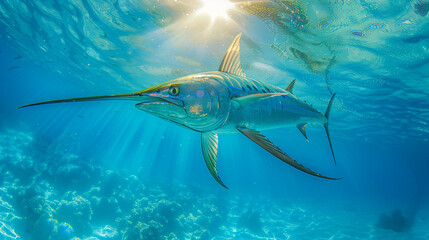 Swordfish fish underwater