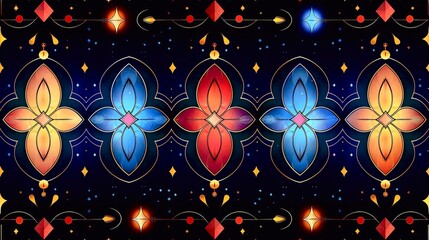 seamless pattern border, beaming color