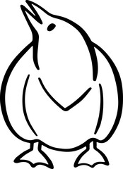 cute cartoon bird drawing.