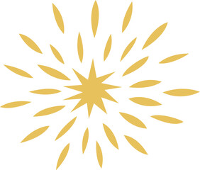 Naklejka premium Yellow fireworks for New Year