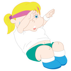 Fat girl doing sit up