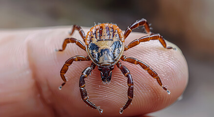 Obraz premium Adult female tick, insect.