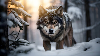 Obraz premium wolf in winter