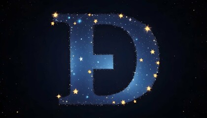 Letter D Made Of Stars