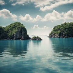 Obraz premium island in the sea, Generative AI