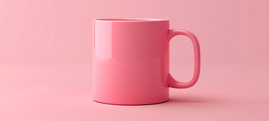 mug mockup flat design side view creative mug illustration theme 3D render Monochromatic Color Scheme
