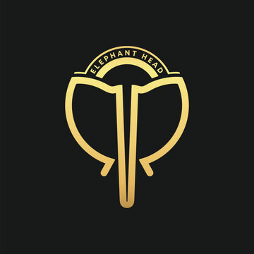 Elephant Head Luxury Line Logo design