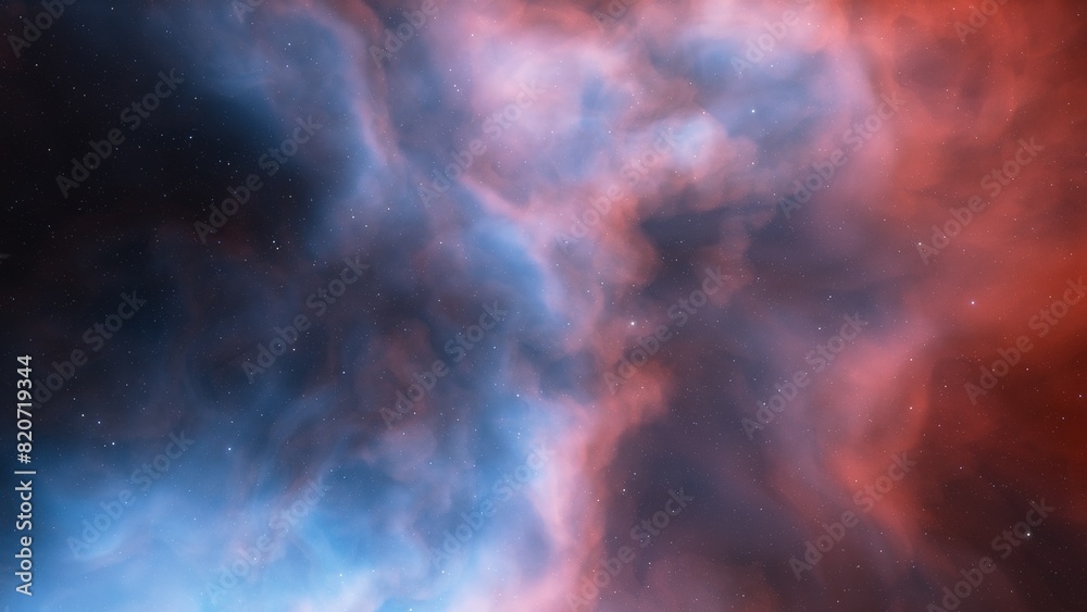 Wall mural space background. nice clean colorful nebula with star field. 3d rendering