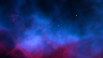 Space background. Nice clean colorful nebula with star field. 3D rendering
