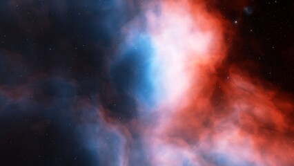 Space background. Nice clean colorful nebula with star field. 3D rendering
