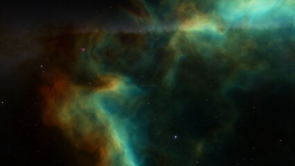 Fototapeta premium Space background. Nice clean colorful nebula with star field. 3D rendering 