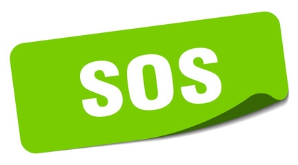 sos sticker. sos label