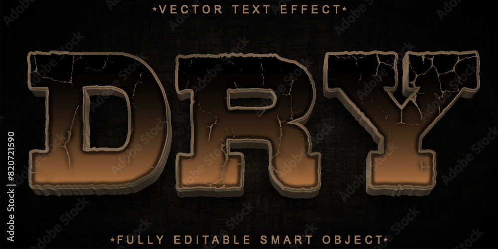 Poster brown dry soil vector fully editable smart object text effect