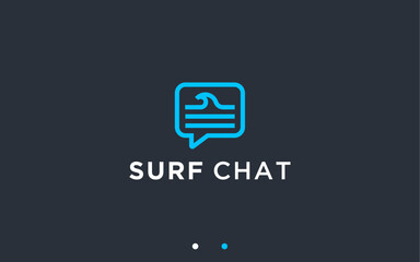 chat with waves logo design vector silhouette illustration