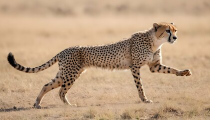 A Cheetah With Its Claws Extended Ready To Defend