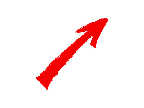Red arrow marker isolated on background. Red arrow marker isolated png transparent. arrow mark hand drawn. Red arrows icon. Arrow drawn on white background