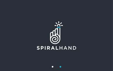 hand spiral logo design vector silhouette illustration