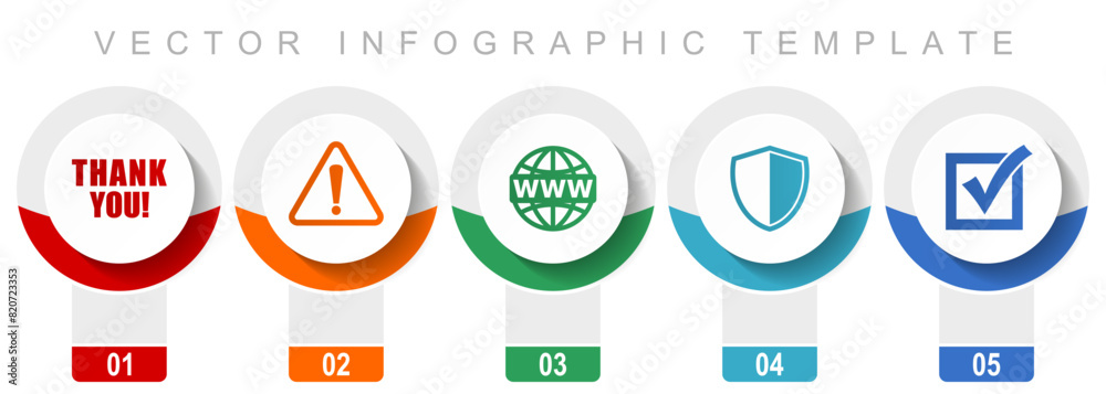 Poster internet icon set, miscellaneous vector icons such as thank you, warning, www, shield and vote, mode