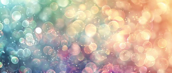 Elegant bokeh background with soft pastel light circles, dreamy theme, ethereal, Multilayer, serene ambiance backdrop