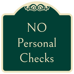 Payment sign no personal checks