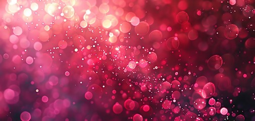 Stylish bokeh background with vibrant red and pink light dots, romantic theme, dynamic, Overlay, Valentines Day ambiance backdrop