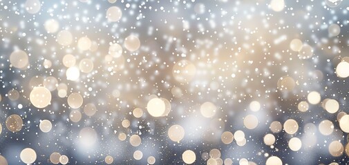 Minimalist bokeh background with white and silver light dots, elegant theme, sleek, Double exposure, New Years Eve backdrop