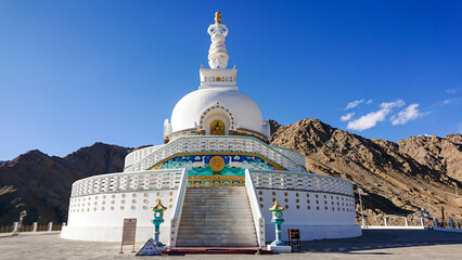 Shanti Stupa In Leh Ladakh, India. Shanti Stupa In Leh Is Among The Top Places To Visit In Leh Ladakh.