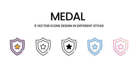 Medal  Icons different style vector stock illustration